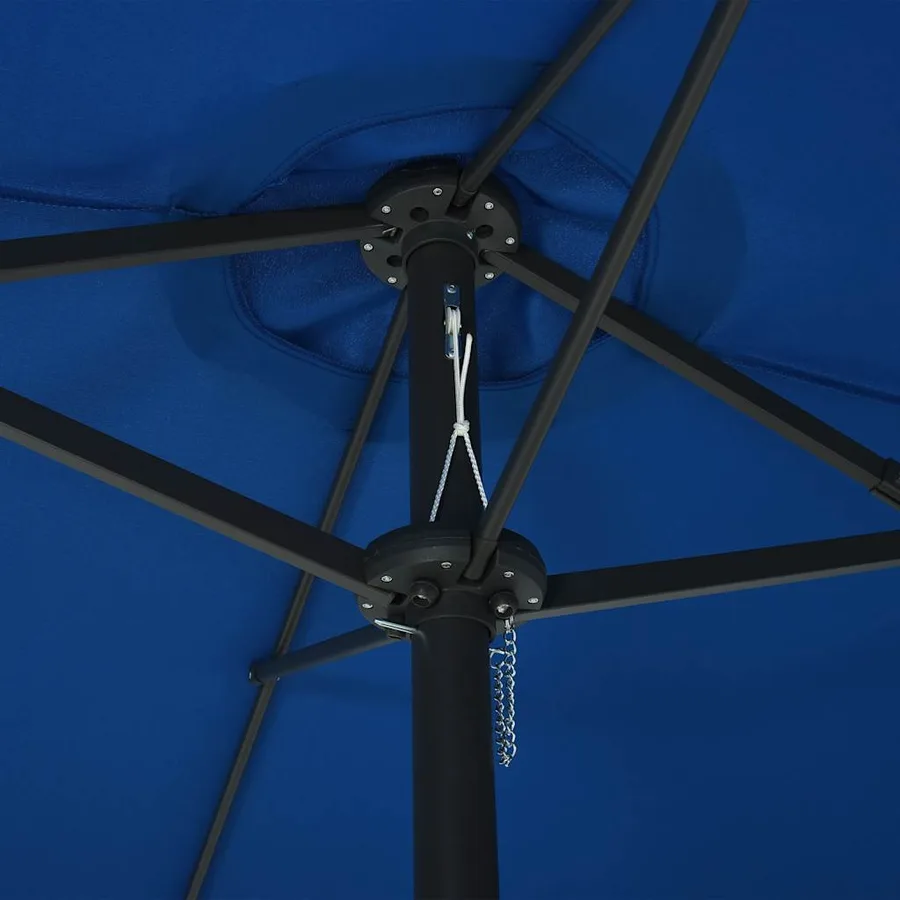 Parasol d'extérieur et poteau en aluminium 460x270 cm Bleu - 5