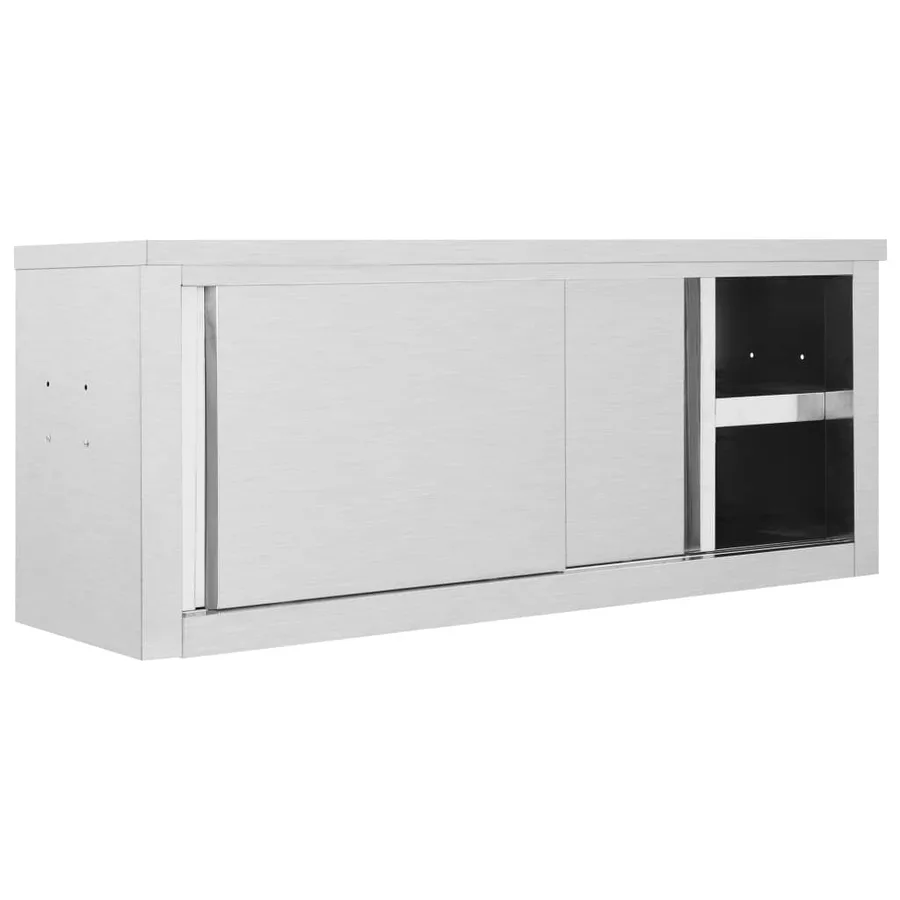Armoire de cuisine avec portes coulissantes 120x40x50 cm Inox - 3