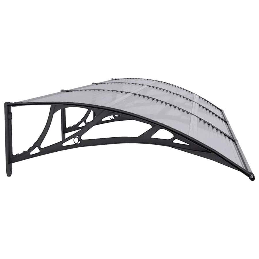 Auvent de porte Noir et transparent 300x75 cm Polycarbonate - 5
