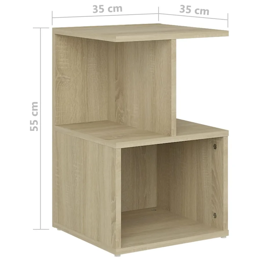 Table de chevet chêne sonoma 35x35x55 cm bois d'ingénierie - 6