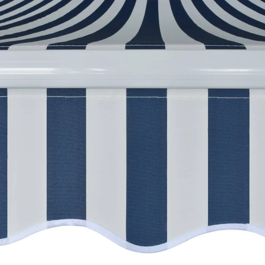 Auvent pliable manuel 400 cm Bleu/blanc - 4