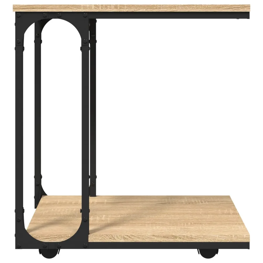 Table d'appoint à roues Chêne sonoma 50x35x55,5 cm - 5
