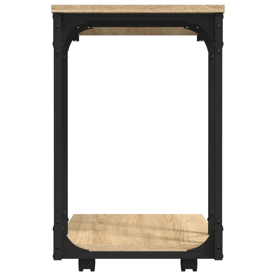 Table d'appoint à roues Chêne sonoma 50x35x55,5 cm - 6