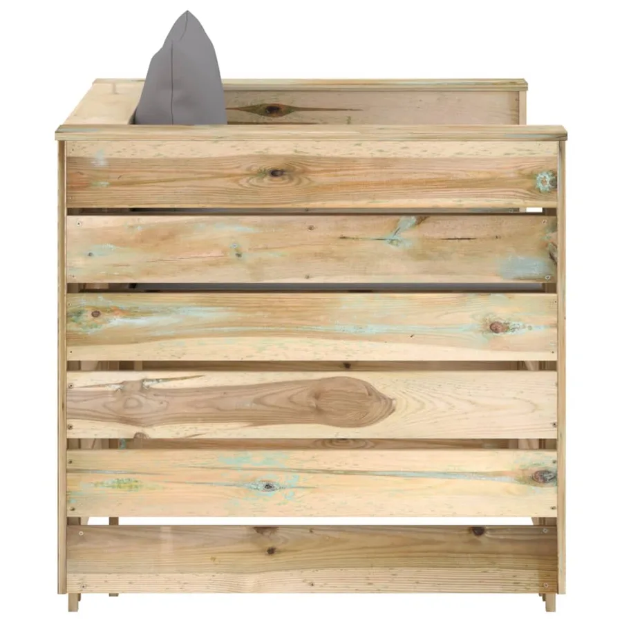 Salon de jardin 2 pcs avec coussins Bois imprégné de vert - 4