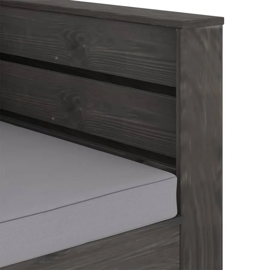 Salon de jardin 2 pcs avec coussins Bois imprégné de gris - 6