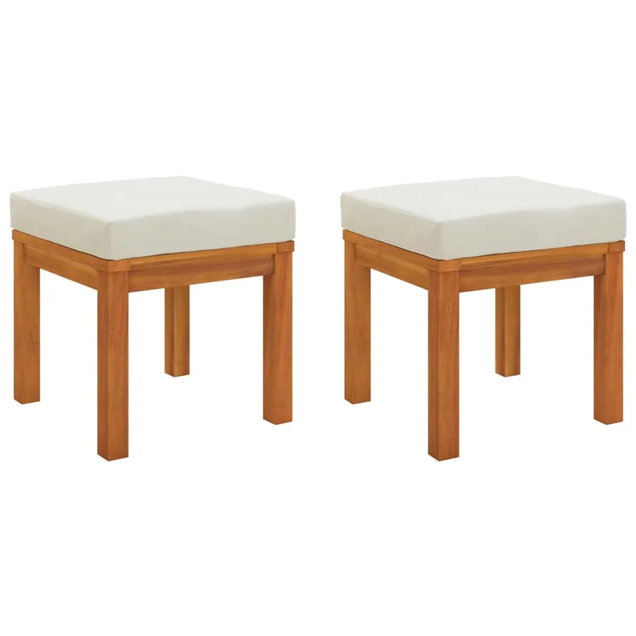 Ensemble à manger de jardin 3 pcs et coussins Acacia solide - 6
