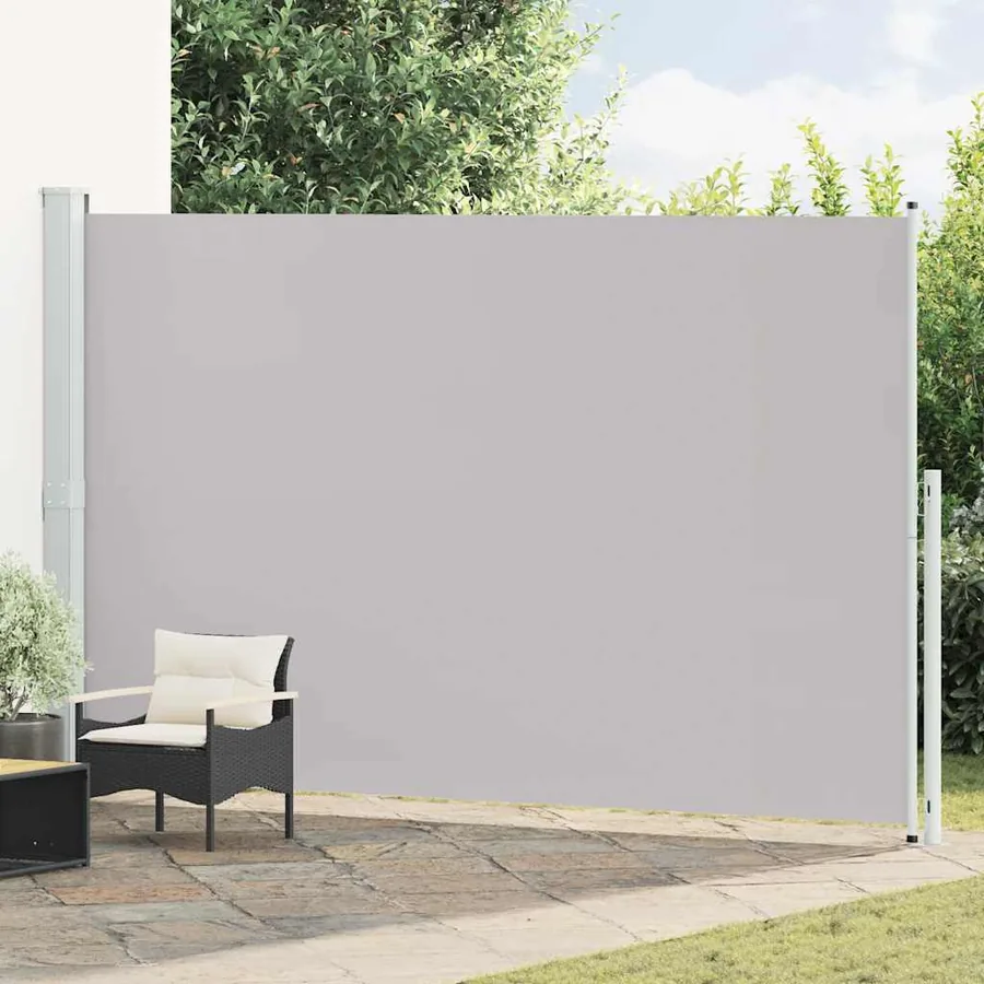 Auvent latéral rétractable de patio 220x500 cm Gris