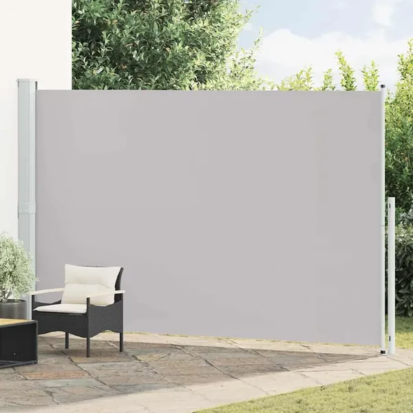 Auvent latéral rétractable de patio 220x500 cm Gris