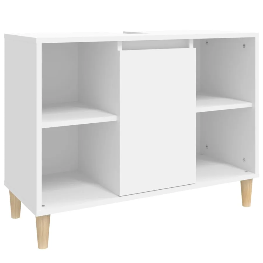 Ensemble de meubles salle de bain 3 pcs blanc bois d'ingénierie - 7