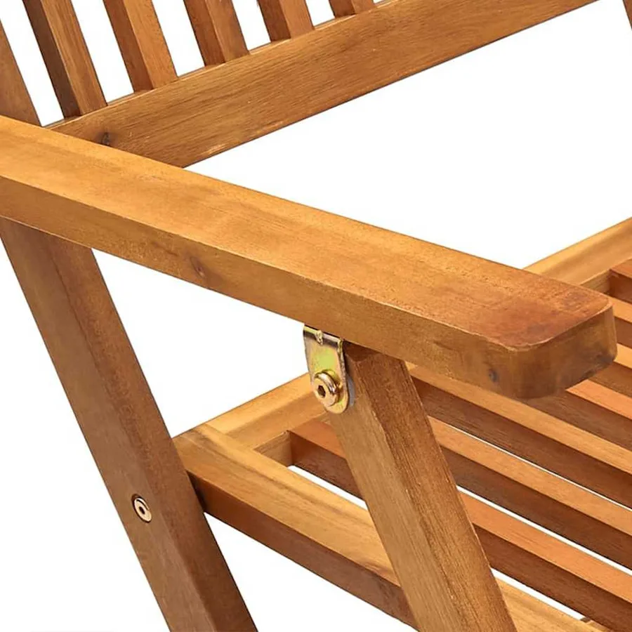 Ensemble à manger d'extérieur pliable 9pcs Bois d'acacia solide - 6