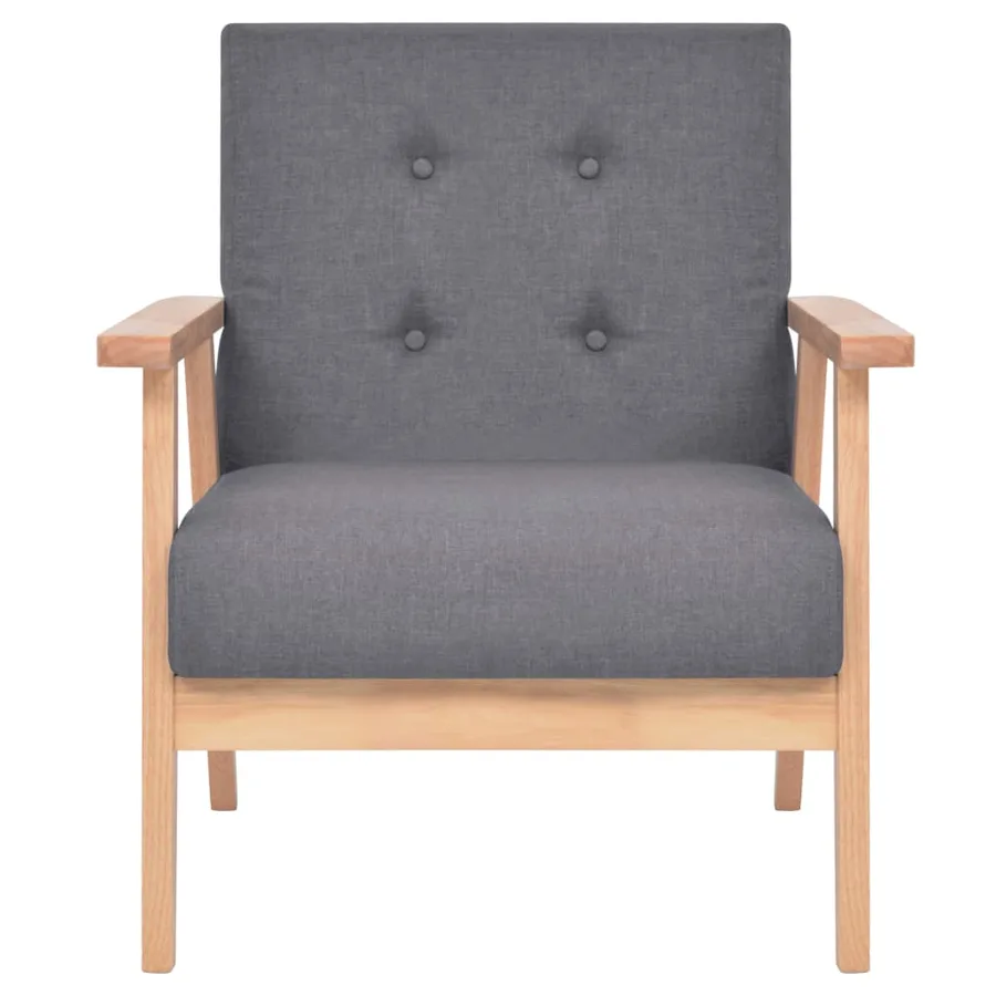 Ensemble de canapés 3 pcs Tissu Gris foncé - 6