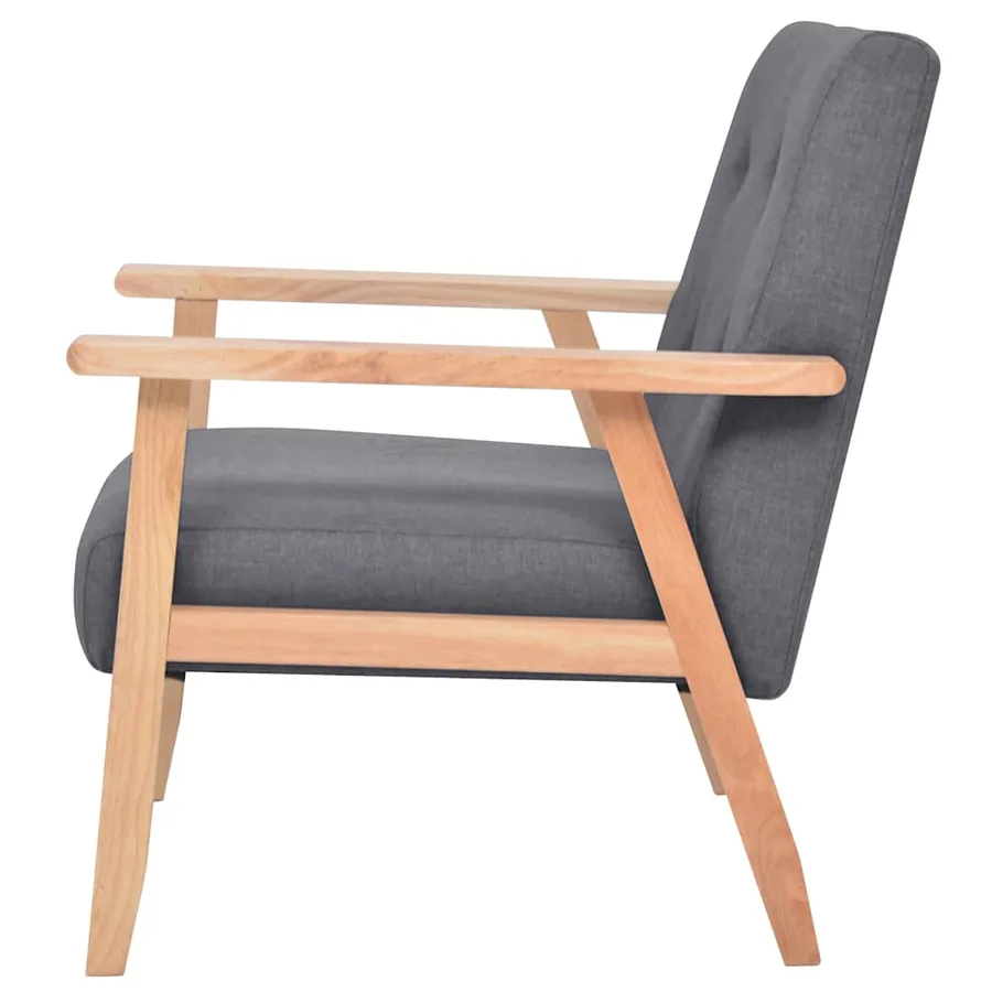 Ensemble de canapés 3 pcs Tissu Gris foncé - 7