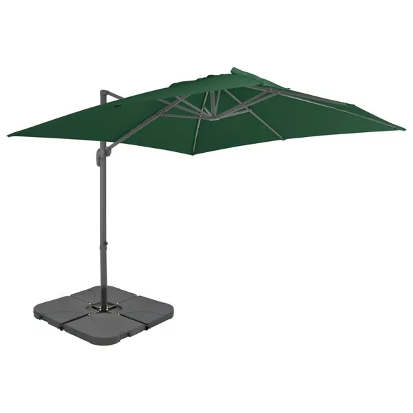 Parasol de jardin avec base portable vert