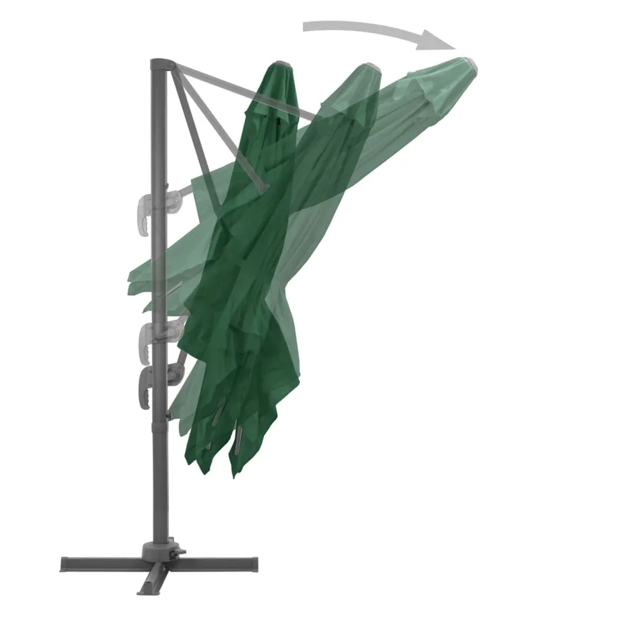 Parasol de jardin avec base portable vert - 6