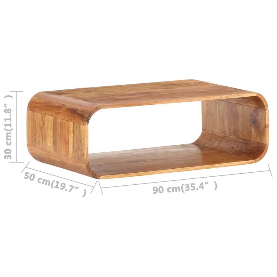 Table basse 90x50x30 cm Bois d'acacia massif - 7
