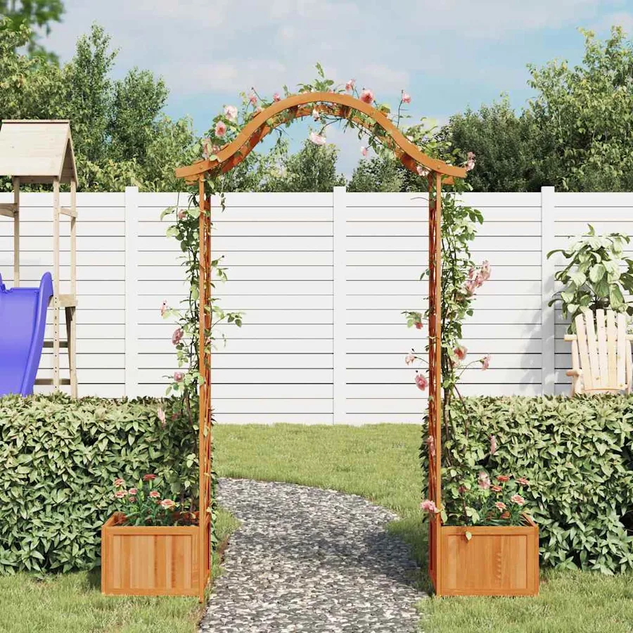 Pergola de jardin avec jardinière Bois pin massif - 3