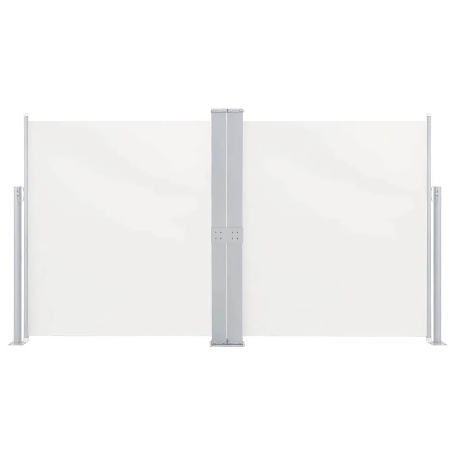 Auvent latéral double rétractable de patio 170x600 cm Crème - 3