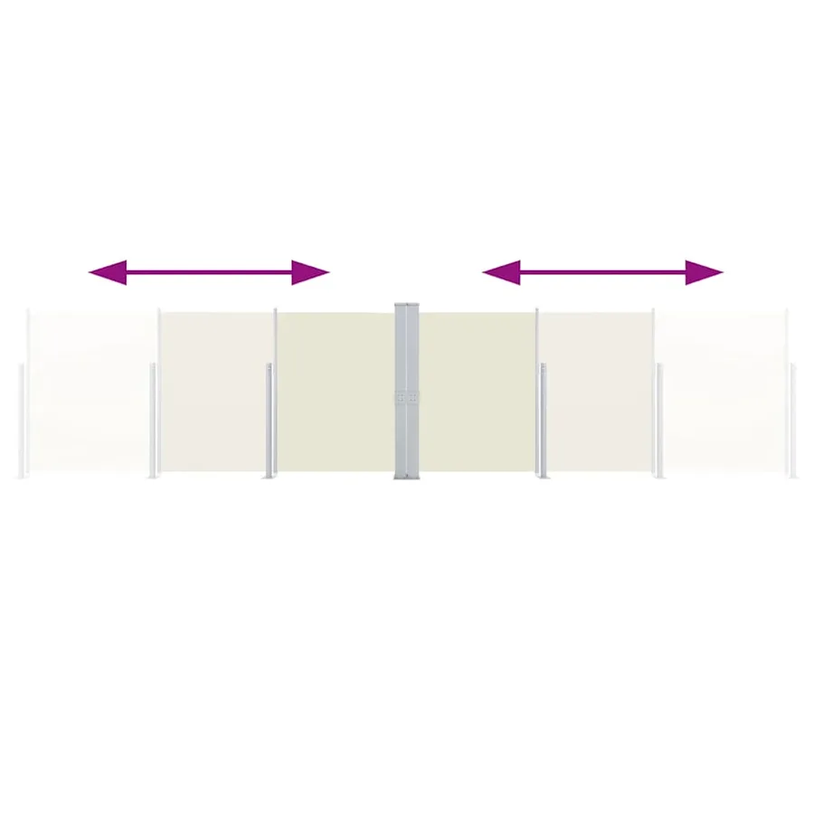 Auvent latéral double rétractable de patio 170x600 cm Crème - 6