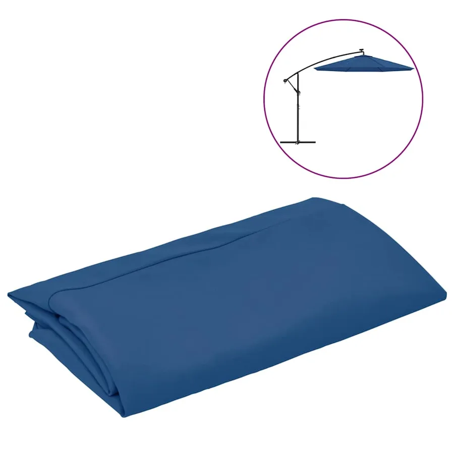 Tissu de remplacement pour parasol déporté Bleu azuré 350 cm - 2