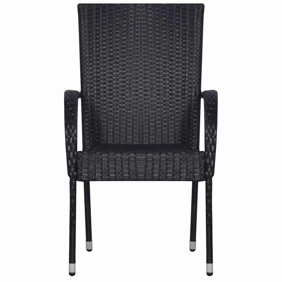 Ensemble à manger de jardin 5 pcs Noir - 7