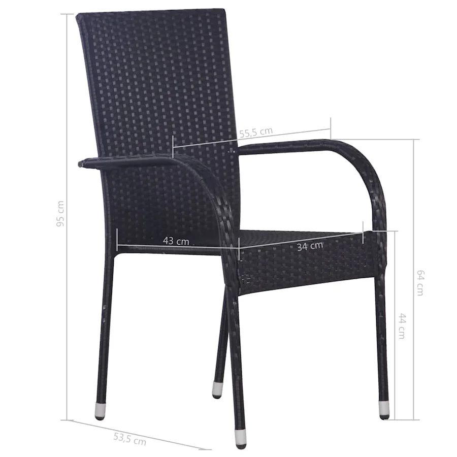 Ensemble à manger de jardin 5 pcs Noir - 9