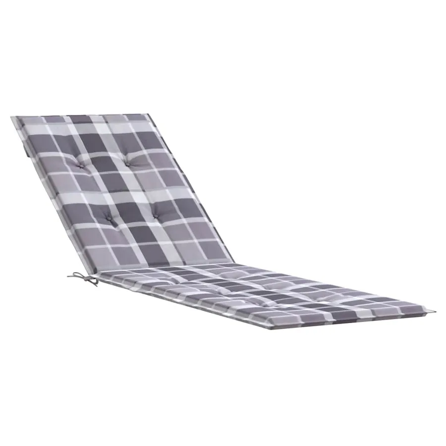 Coussin de chaise de terrasse carreaux gris (75+105)x50x4 cm - 2