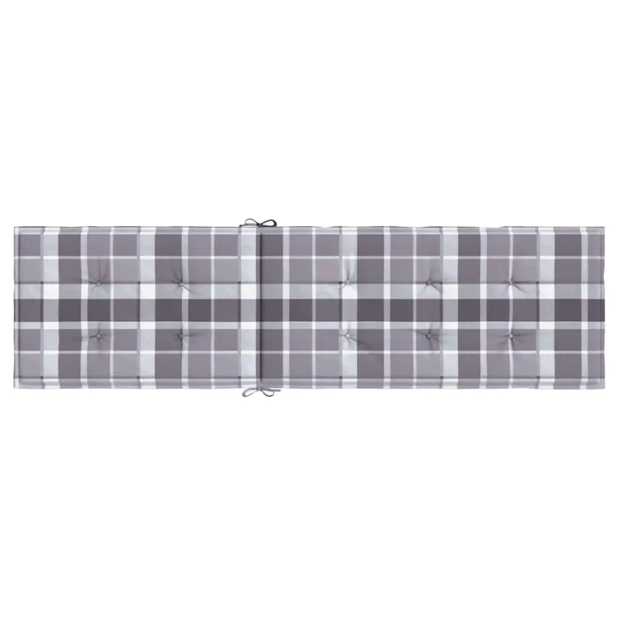 Coussin de chaise de terrasse carreaux gris (75+105)x50x4 cm - 5