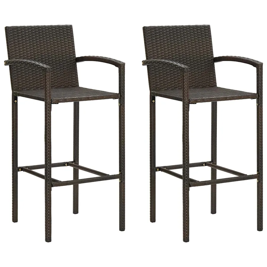 Ensemble de bar de jardin 3 pcs Marron - 8