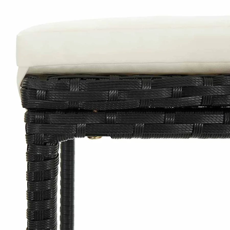 Ensemble de bar de jardin avec coussins 5 pcs Noir - 10