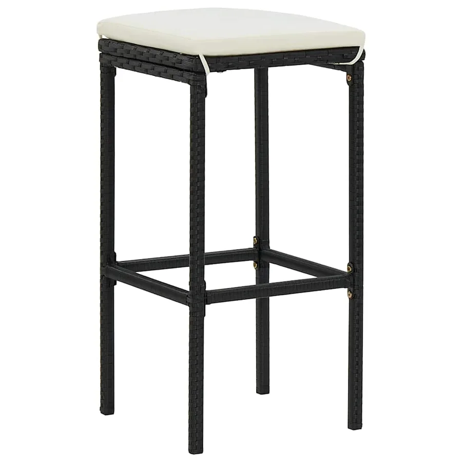 Ensemble de bar de jardin avec coussins 5 pcs Noir - 13