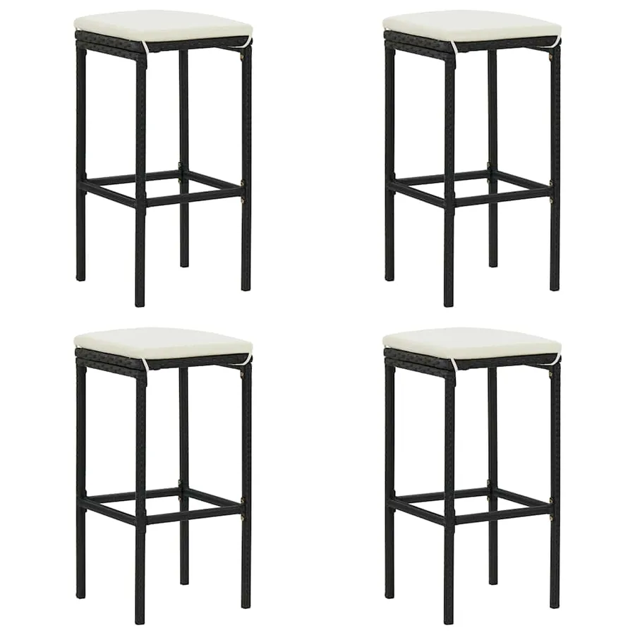 Ensemble de bar de jardin avec coussins 5 pcs Noir - 8