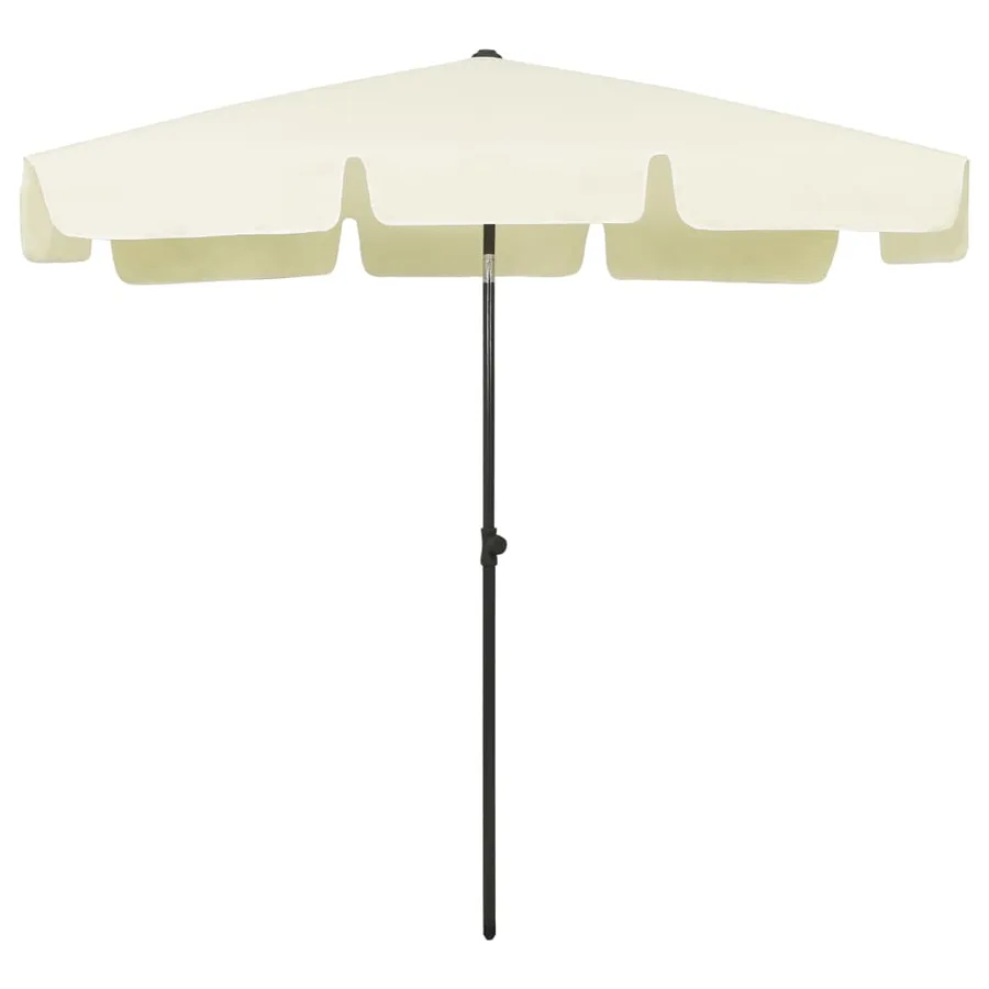 Parasol de plage jaune sable 200x125 cm - 2