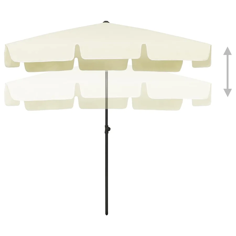 Parasol de plage jaune sable 200x125 cm - 3