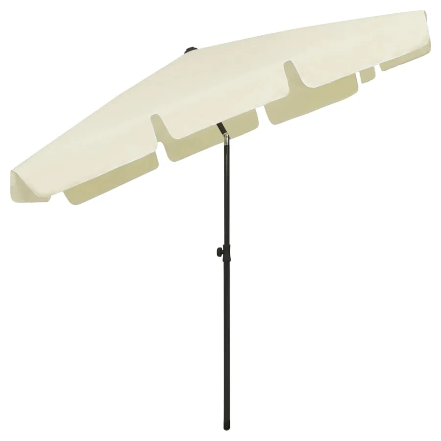 Parasol de plage jaune sable 200x125 cm - 4