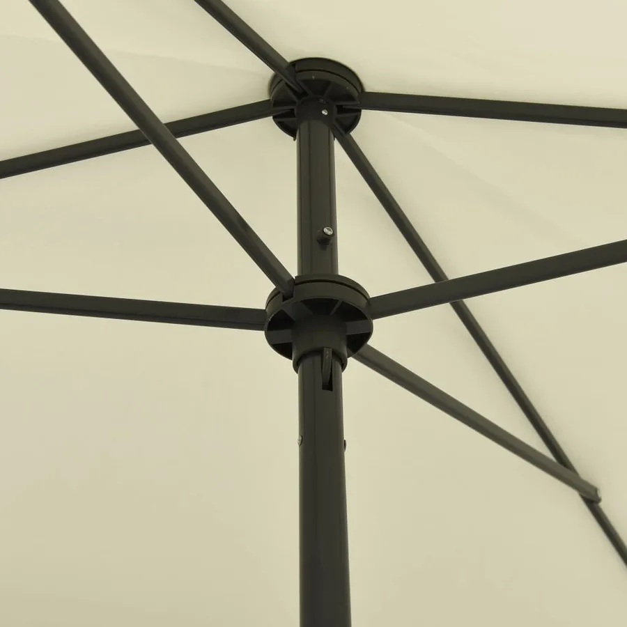 Parasol de plage jaune sable 200x125 cm - 6