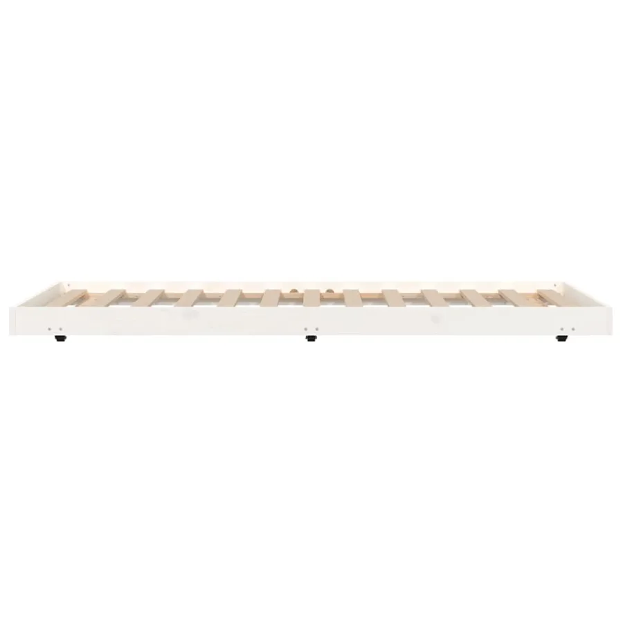 Cadre de lit sans matelas blanc 75x190 cm bois de pin massif - 5
