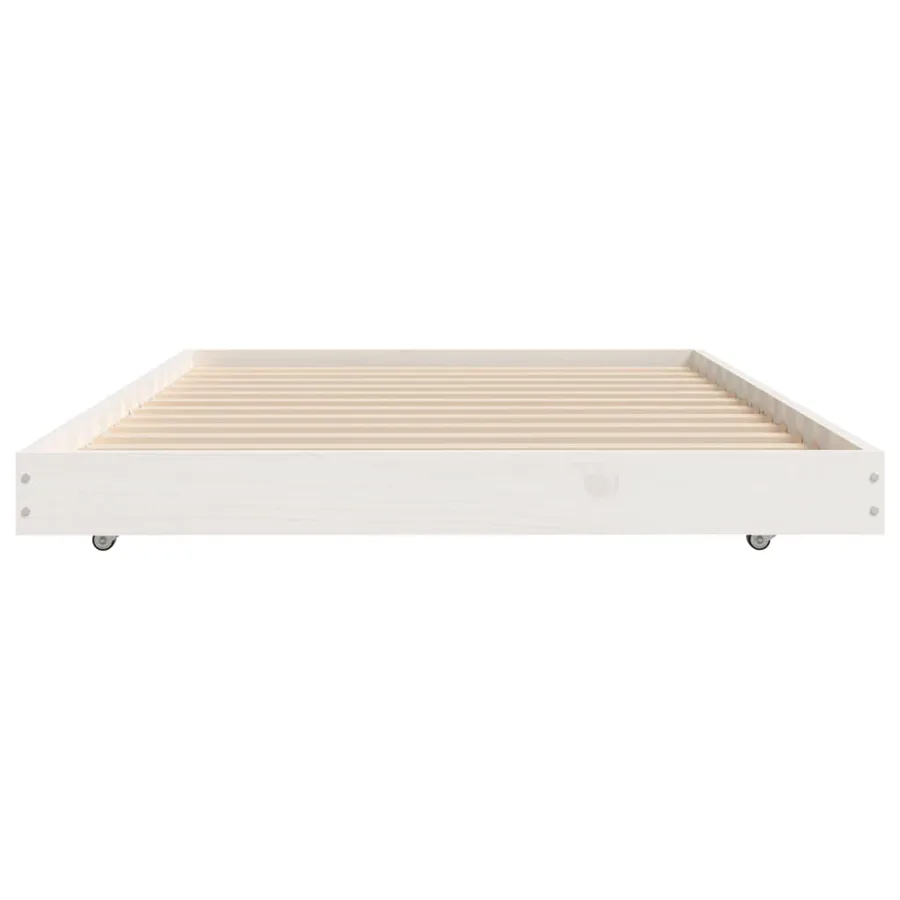 Cadre de lit sans matelas blanc 75x190 cm bois de pin massif - 6
