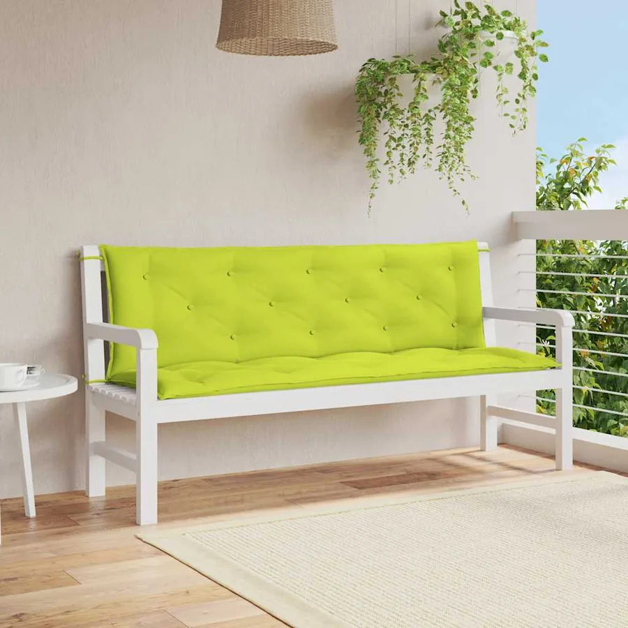 Coussin de banc de jardin vert vif 150x(50+50)x7cm tissu oxford
