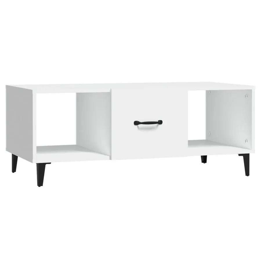 Table basse Blanc 102x50x40 cm Bois d'ingénierie - 2