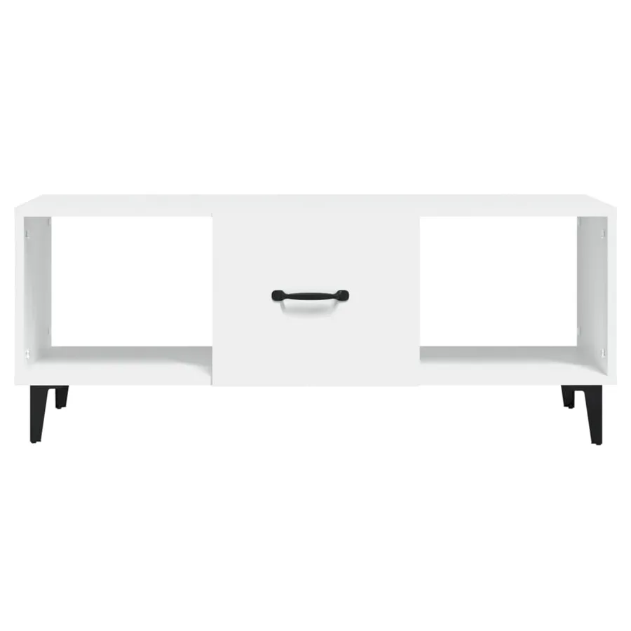 Table basse Blanc 102x50x40 cm Bois d'ingénierie - 5