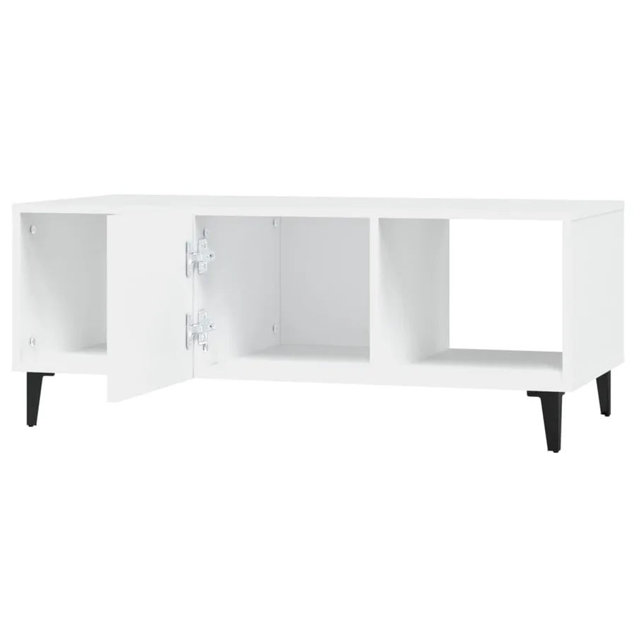Table basse Blanc 102x50x40 cm Bois d'ingénierie - 6