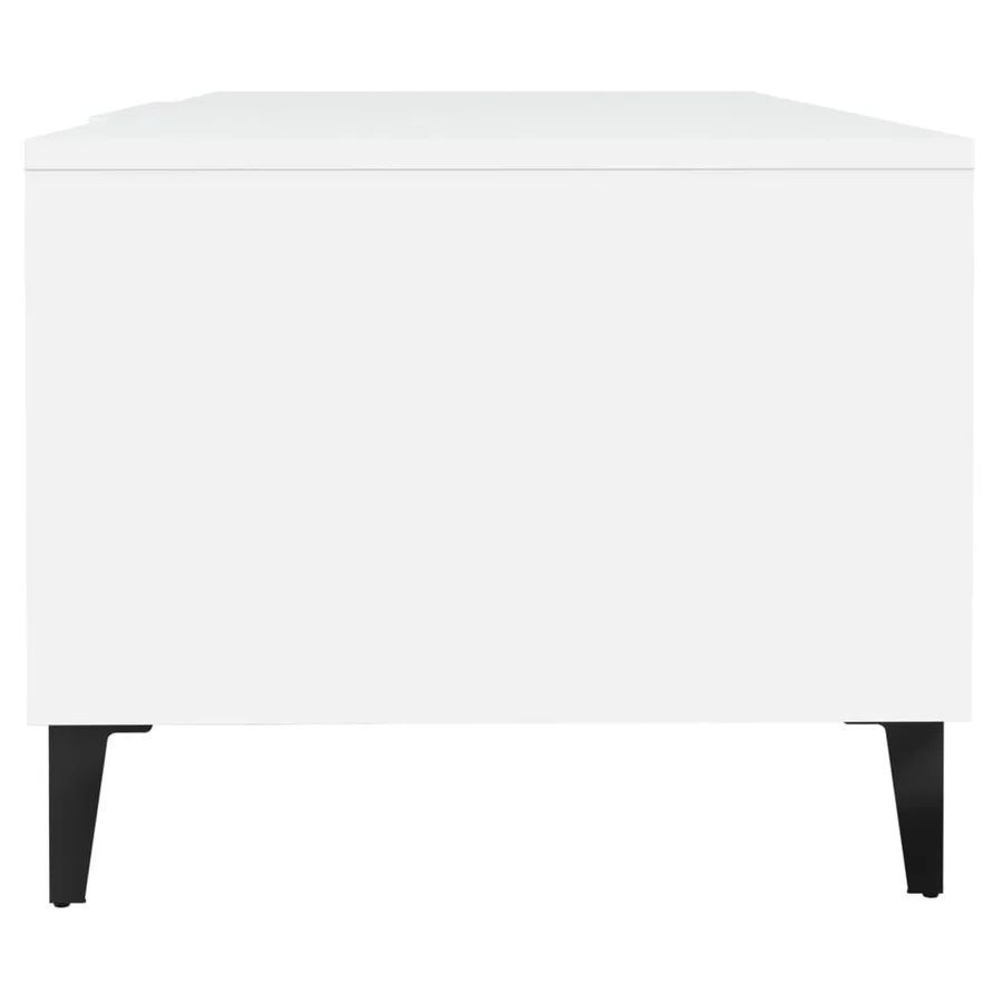 Table basse Blanc 102x50x40 cm Bois d'ingénierie - 7