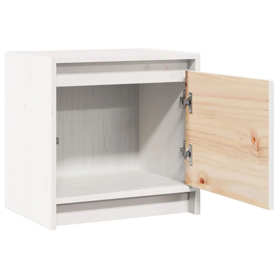 Tables de chevet 2 pcs Blanc 40x30,5x40 cm Bois de pin massif - 4