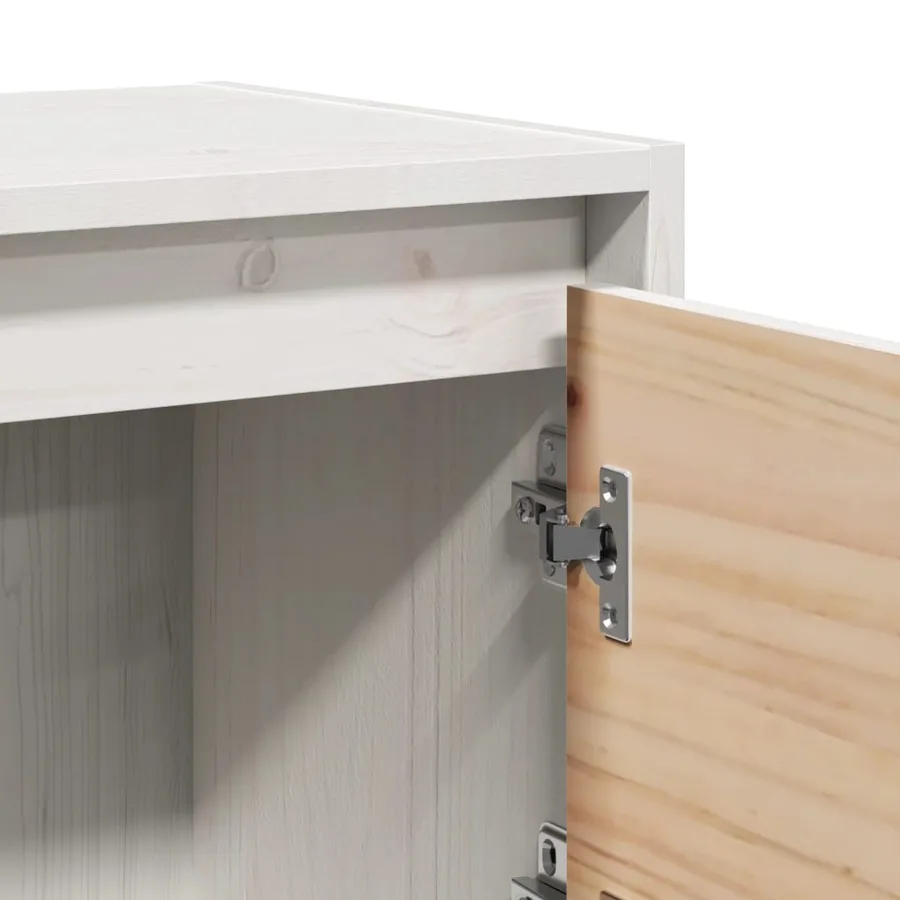 Tables de chevet 2 pcs Blanc 40x30,5x40 cm Bois de pin massif - 8
