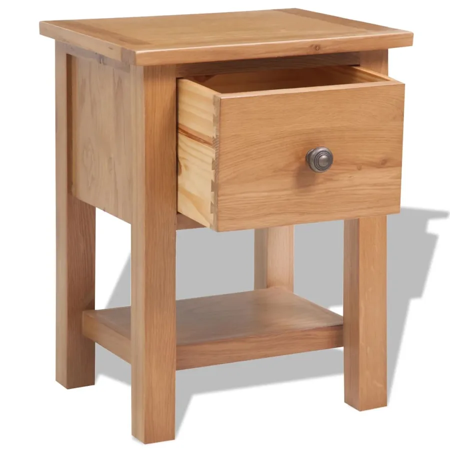 Table de chevet 36x30x47 cm Bois de chêne massif - 4