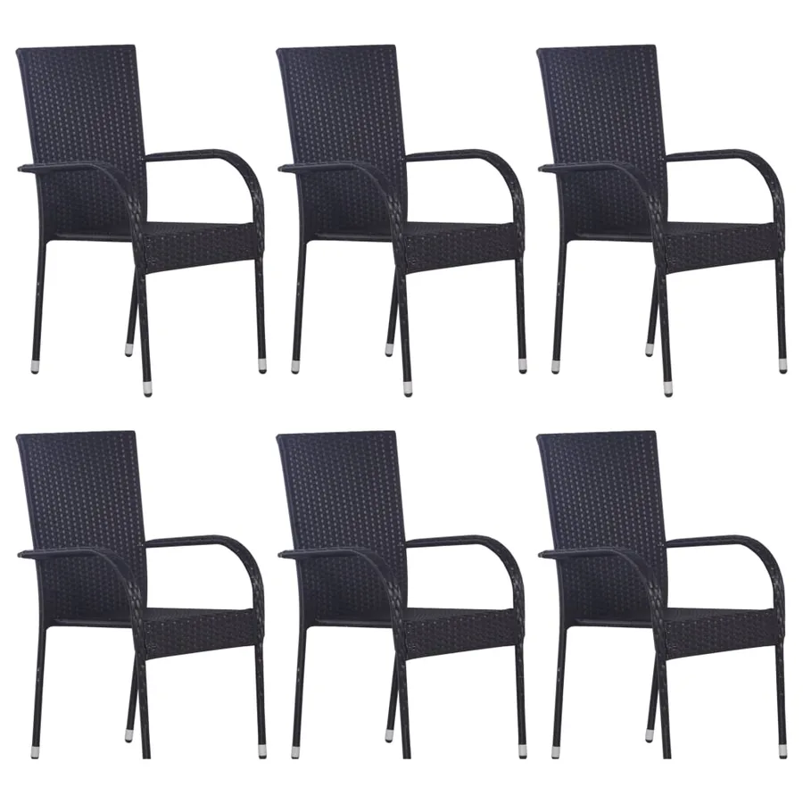 Ensemble à manger de jardin 7 pcs Noir - 5