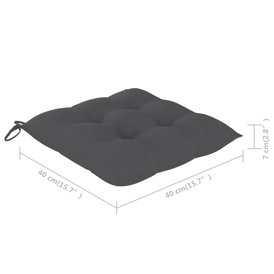 Chaises de jardin avec coussins anthracite lot de 8 Teck massif - 11