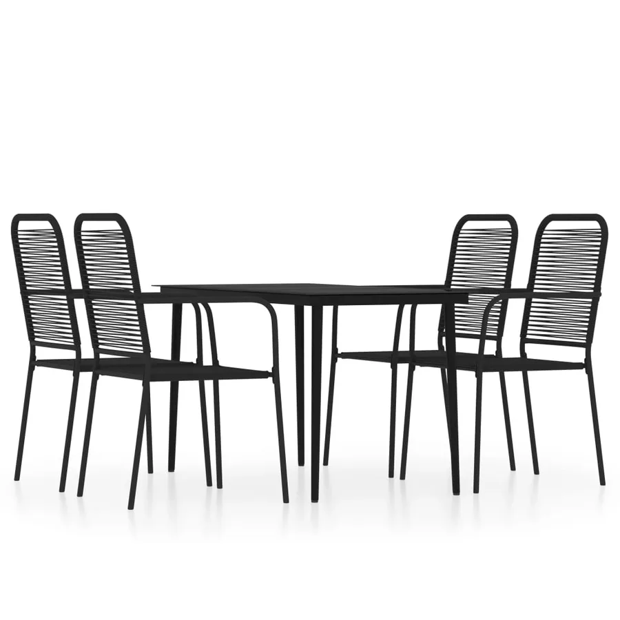 Ensemble à manger de jardin 5 pcs Noir - 2