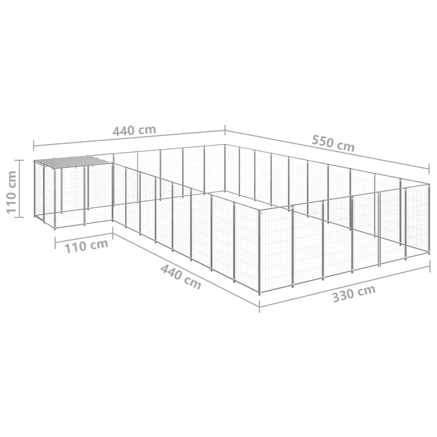 Chenil Argenté 19,36 m² Acier - 6