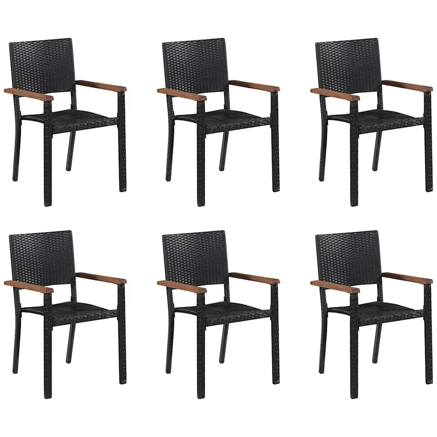 Ensemble à manger de jardin 7 pcs Noir - 7